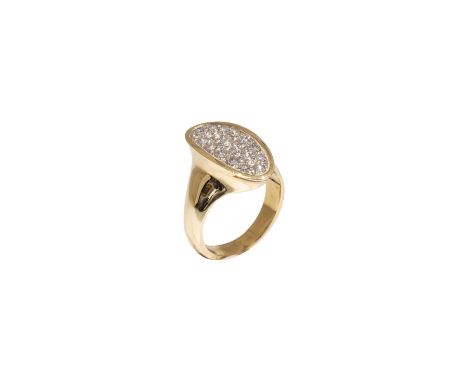   Ring Ring GG 585/fein mit 19 Brillanten zus.ca. 0,95ct, GesGew. 9,93gramm RW 55+        Ring ladies ring with an round bril