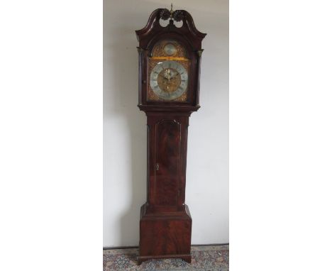 Thomas Coats Paisley - early 19th century mahogany long case clock, 19in dial signed in the arch, with silvered Roman chapter