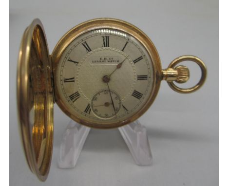 Borel-Courvoisier, Neuchatel, 'Lavant Watch' 14ct gold keyless pocket watch, signed silvered dial with engine turned centre, 