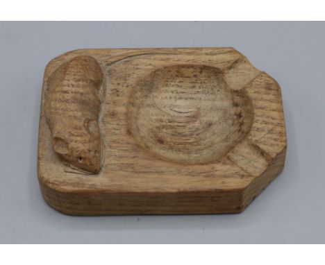 Robert Mouseman Thompson of Kilburn - a canted rectangular astray, carved with signature mouse, W10cm D7cm