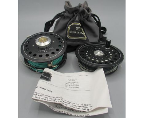 House of Hardy 'Ultralite Disc' #7 fly reel with spare spool, grey pouch and leaflet (3)