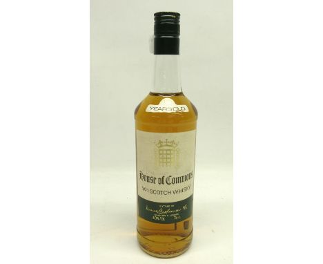 House Of Commons James Buchanan No.1 12 years old Scotch whisky c1980s, label signed in pen by Prime Minister Margaret Thatch