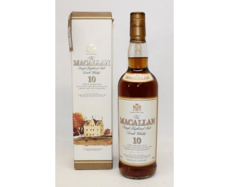 The Macallan Single Highland Malt 10 Year Old Scotch Whisky, with card box, 70cl, c2000s