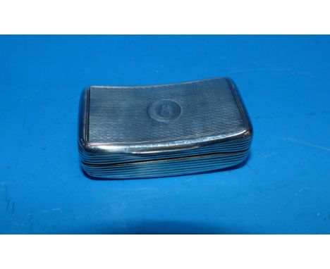 An engine turned rectangular snuff box, London 1802, maker's mark William Eaton