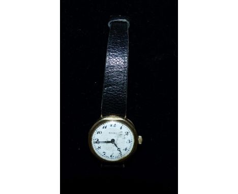 A mid 20th century ladies Rolex octagonal wristwatch, 9 carat hallmarked gold, white enamel dial and, the movement marked 'Ro