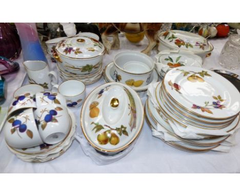 A Royal Worcester "Evesham" part dinner and tea service, 54 pieces approx