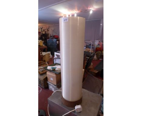A 1960's cylindrical plastic lamp, H:63cm W:16cm D:16cm
