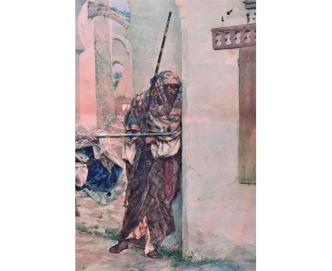 Antonio Maria Fabres Y Costa 1865-1936 a watercolour heightened with gong Arabic, signed lower right, Provenance Fine Art Auc