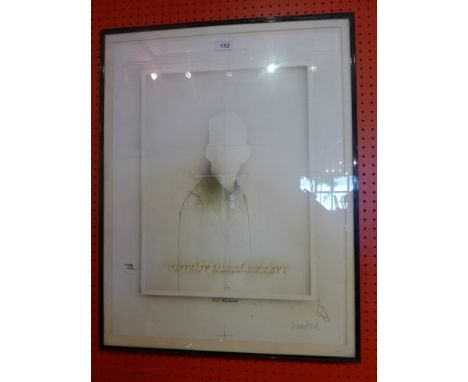 Paul Wunderlich, a print titled 'A Portrait of Samuel Beckett' signed in pencil lower right, 72cm 56cm