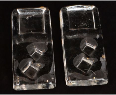 Geoffrey Baxter - Whitefriars - Fifteen clear glass Architectural Slabs, number two, each 17.5cm x 8cm