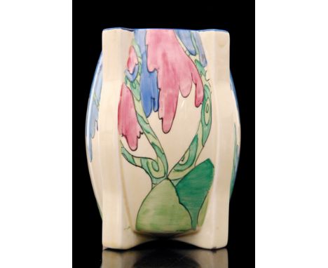 Clarice Cliff - Rudyard - A shape 460 Stamford vase circa 1933 hand painted with a stylised tree landscape with Zebra stripe 