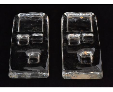 Geoffrey Baxter - Whitefriars - Fifteen clear glass Architectural Slabs, number six, each 17.5cm x 8cm