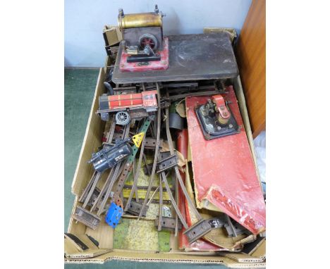 Model rail including Hornby type 501 locomotive and a stationary steam engine 