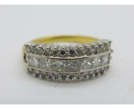 An 18ct gold and diamond ring, 3.3g, K 