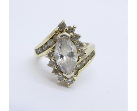 A silver gilt cocktail ring, N 