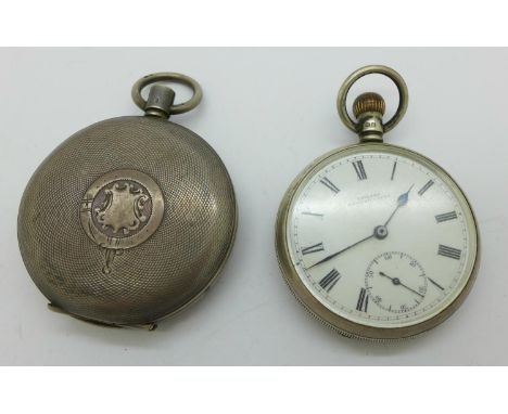 Two silver cased pocket watches, Hebadomas and Pioneer, both a/f 