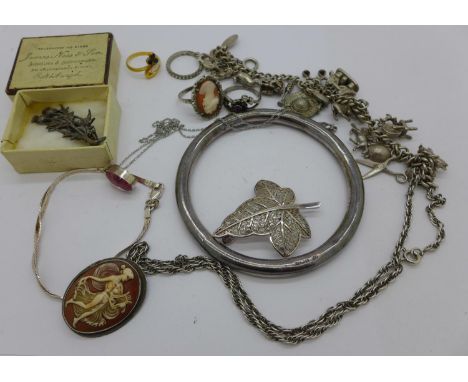 Silver jewellery, 110g 