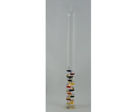 A Galilean thermometer, H. 61cm.