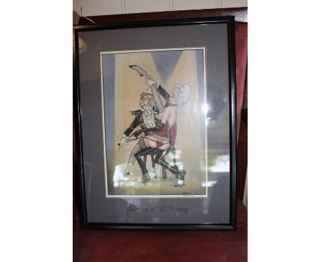 Ken Tuck, Duet on a 'G' String, lithograph, 28cm x 20cm; together with another similar. (2)