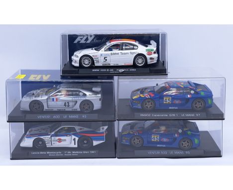 Fly Car Models, a group of 1:32nd scale Slot Cars to include (1) Lancia Beta Montecarlo - Watkins Glen 1981; (2) Venturi 600 
