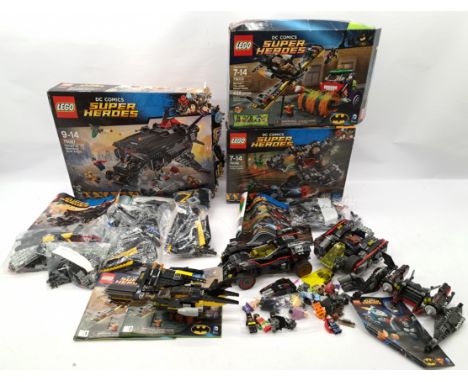 Lego, DC Comics set trio including: #76087 Flying Fox: Batmobile Airlift Attack, #76013 Batman: The Joker Steam Roller, #7608