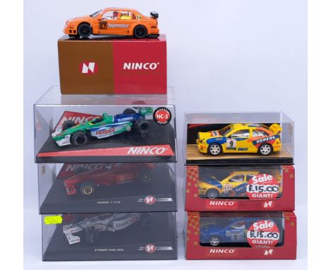 Ninco, a group of 1:32nd scale Slot Cars to include (1) 50105 Alfa Romeo 155 V6 Ti "Naranja"; (2) 50138 Audi A4 "ABT"; (3) 50