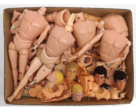 Palitoy Action Man a group of vintage figure body parts including hands, feet, arms, legs, torso's - ideal for spare parts - 