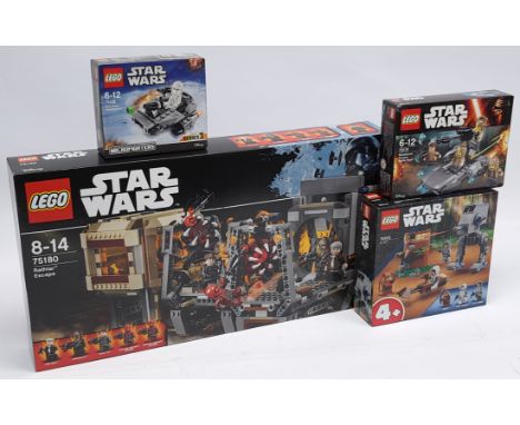 Lego (Sealed) Star Wars group to include (1) #75126 First Order Snowspeeder; (2) #75131 Resistance Trooper Battle Pack; (3) #