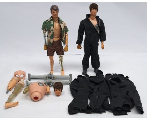 Palitoy/Hasbro Action Man/GI Joe Atomic Man vintage pair of loose/unboxed figures, also includes spare body parts and accesso