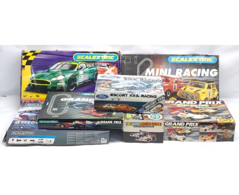 Scalextric, a group of "incomplete" Slot Racing Sets to include C573 Grand Prix; C676 XR3i Ford; C1019 Mini Racing, Street Ra
