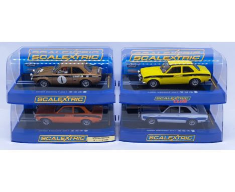 Scalextric Ford Escort MKI Group, 1:32nd Scale Cars to include (1) C2920 RS 1600 No.1; (2) C2937 RS 1600 Mexico No. 0595 of 1