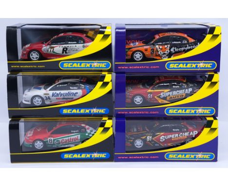 Scalextric Holden Commodore Group, 1:32nd Scale Cars to include (1) C2519 VX Valvoline No.34; (2) C2692 VY "Super Cheap" No.5