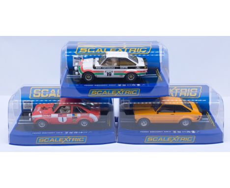 Scalextric Ford Escort MkII Group, 1:32nd Scale Cars to include (1) C3416 No.19 Fisher Engineering; (2) C3426 Mexico No.0758 