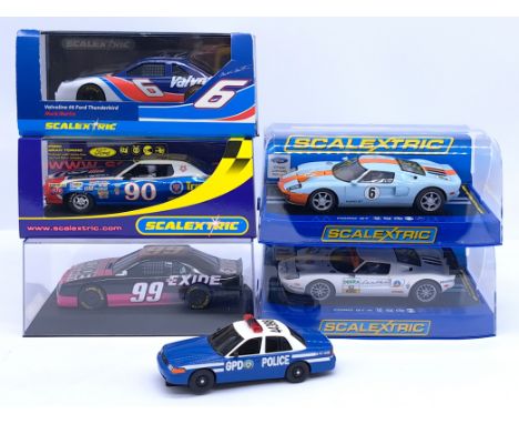 Scalextric Ford Group, 1:32nd Scale Cars to include (1) C2655 Gran Torino LM 1976 No.90; (2) C3290 GT-R Lambda Racing; (3) C3
