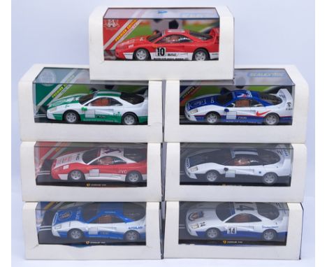 Scalextric Group of Premier League Ferrari F40 Racing Cars - Including (1) Liverpool F.C; (2) Chelsea FC; (3) Arsenal FC; (4)