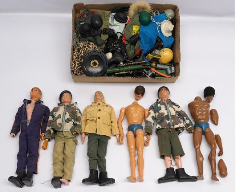 Palitoy Action Man (and Similar) vintage group to include 6 x part dressed/undressed figures (all are missing parts), plus va