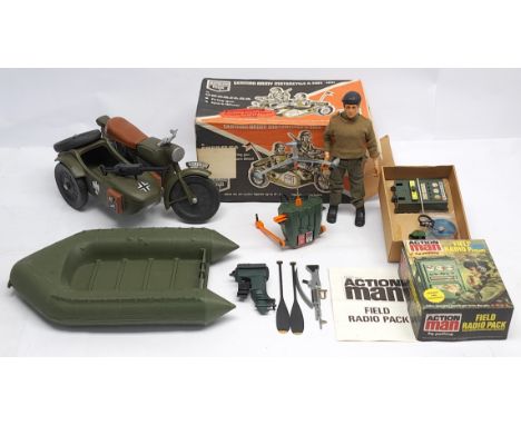 Palitoy/Cherilea Action Man vintage group to include (1) loose dressed flock hair, gripping hands figure (hands have discolou
