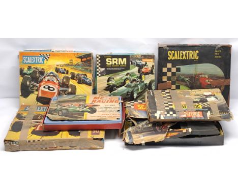 Scalextric (and Similar), a group of "incomplete" vintage Slot Racing Sets to include Sports Set 31, Grand Prix Set G.P.3, Sc