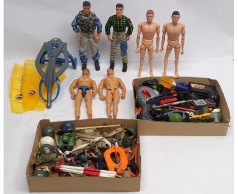 Palitoy Action Man vintage group to include 2 x loose undressed painted head, plastic hands figures, plus various accessories