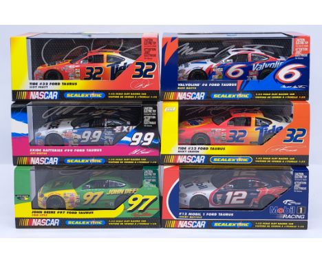 Scalextric Nascar Ford Taurus Group, 1:32nd Scale Cars to include (1) C2225 John Deere #97 - Chad Little; (2) C2281 Exide Bat