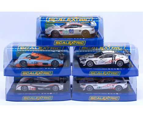 Scalextric Aston Martin Group, 1:32nd Scale Cars to include (1) C3188 2010 LOLA LMP1 No.007; (2) C3291 LOLA Muscle Milk No.6;