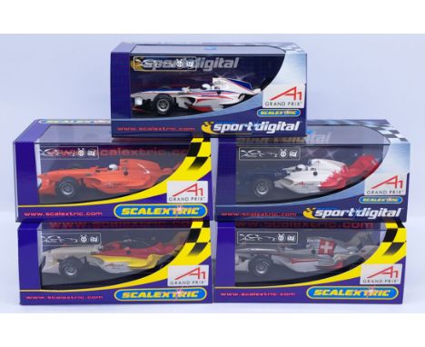 Scalextric A1 Grand Prix Group, 1:32nd Scale Cars to include (1) C2706D - Great Britain; (2) C2707D - France; (3) C2708 - Net