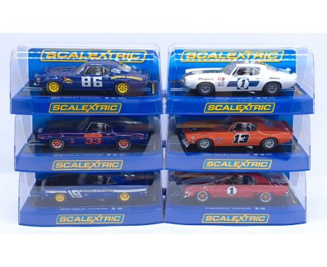 Scalextric Chevrolet Camaro Group, 1:32nd Scale Cars to include (1) C2896 1970 No.1; (2) C2975 "Big Red" No.1; (3) C3001 1970