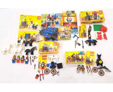 Lego, Legoland group including: #6055 Prisoner Convoy, #6035 Castle Guard, #6012 Siege Cart, #6016 Knights' Arsenal, with ins