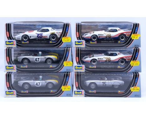 Revell Model Racing, a group of 1:32nd scale Slot Cars to include (1) 08354 Greenwood Corvette 'Spirit of Sebring' '76 (x 2);