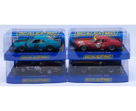 Scalextric Ford Mustang Group, 1:32nd Scale Cars to include (1) C3107 Trans-Am BOSS 302 No.38; (2) C3230 Trans-Am BOSS No.11;