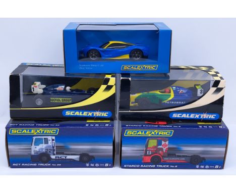 Scalextric, a mixed group of Slot models to include (1) C3609 Starco Racing Truck; (2) C3610 RCT Racing Truck; (3) C2460 Petr