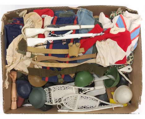 Palitoy Action Man vintage loose clothing/accessories to include guns, various part outfits, helmets/hats plus others - gener