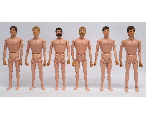 Palitoy Action Man vintage loose/undressed flock hair, gripping hands figures (all of the hands have discoloured and some hav
