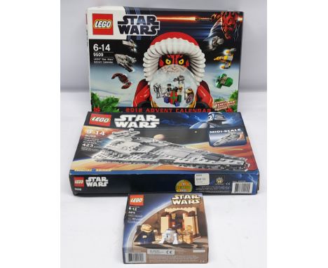 Lego (Sealed) Star Wars group to include (1) #4475 Jabba's Message; (2) #8099 Midi-Scale Imperial Star Destroyer; (3) #9509 A